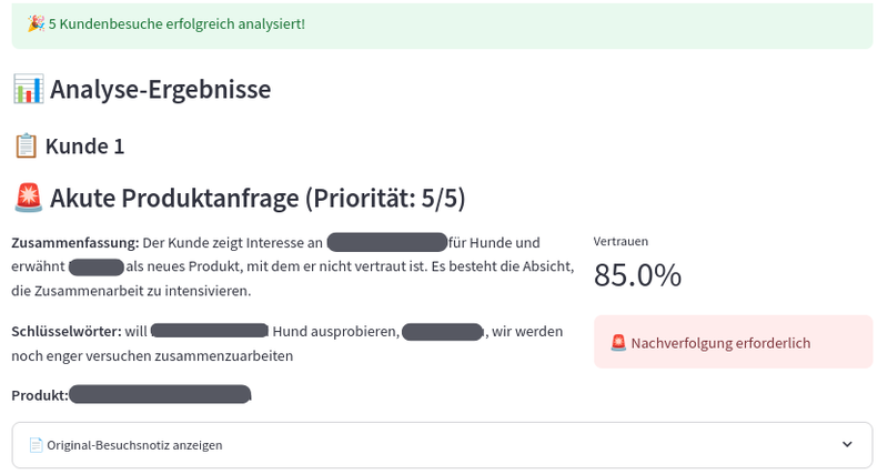 KI Dashboard Analyse Screenshot - Klicken zum Vergrößern